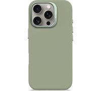 DECODED Silicone Case for iPhone 15 Pro, Premium Soft-Touch, Antibacterial Coating, MagSafe Compatible, Drop and Impact Protection, Metal Buttons, Solid Grip, Jade Green