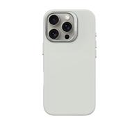 DECODED Silicone Case for iPhone 16 Pro, Premium Soft-Touch, Antibacterial Coating, MagSafe Compatible, Drop and Impact Protection, Metal Buttons, Solid Grip, Stone Gray