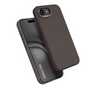 DECODED Silicone Case for iPhone 16e, Premium Soft-Touch, Antibacterial Coating, MagSafe Compatible, Drop and Impact Protection, Metal Buttons, Solid Grip, Charcoal Grey