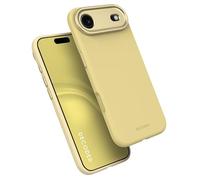 DECODED Silicone Case for iPhone 17 Air, Premium Soft-Touch, Antibacterial Coating, MagSafe Compatible, Drop Protection, Scratch Resistant, Metal Buttons, Yellow