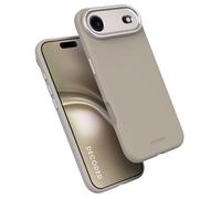 DECODED Silicone Case for iPhone 17 Air, Premium Soft-Touch, Antibacterial Coating, MagSafe Compatible, Drop Protection, Scratch Resistant, Metal Buttons, Brown