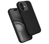 DECODED Silicone Case for iPhone 17, Premium Soft-Touch, Antibacterial Coating, MagSafe Compatible, Drop Protection, Scratch Resistant, Metal Buttons, Black