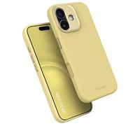 DECODED Silicone Case for iPhone 17, Premium Soft-Touch, Antibacterial Coating, MagSafe Compatible, Drop Protection, Scratch Resistant, Metal Buttons, Yellow