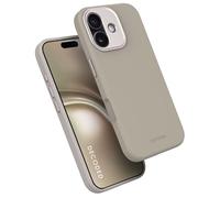 DECODED Silicone Case for iPhone 17, Premium Soft-Touch, Antibacterial Coating, MagSafe Compatible, Drop Protection, Scratch Resistant, Metal Buttons, Brown