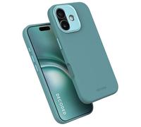 DECODED Silicone Case for iPhone 17, Premium Soft-Touch, Antibacterial Coating, MagSafe Compatible, Drop Protection, Scratch Resistant, Metal Buttons, Blue