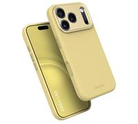 DECODED Silicone Case for iPhone 17 Pro Max, Premium Soft-Touch, Antibacterial Coating, MagSafe Compatible, Drop Protection, Scratch Resistant, Metal Buttons, Yellow