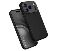 DECODED Silicone Case for iPhone 17 Pro Max, Premium Soft-Touch, Antibacterial Coating, MagSafe Compatible, Drop Protection, Scratch Resistant, Metal Buttons, Black