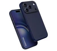 DECODED Silicone Case for iPhone 17 Pro Max, Premium Soft-Touch, Antibacterial Coating, MagSafe Compatible, Drop Protection, Scratch Resistant, Metal Buttons, Blue