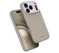 DECODED Silicone Case for iPhone 17 Pro Max, Premium Soft-Touch, Antibacterial Coating, MagSafe Compatible, Drop Protection, Scratch Resistant, Metal Buttons, Brown