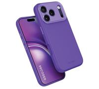 DECODED Silicone Case for iPhone 17 Pro, Premium Soft-Touch, Antibacterial Coating, MagSafe Compatible, Drop Protection, Scratch Resistant, Metal Buttons, Purple