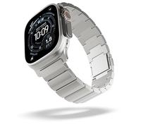 DECODED Titanium Apple Watch Band, Compatible with Apple Watch Ultra 1/2, 44mm 45mm 46mm 49mm Models, Magnetic Closure, DLC Coating, Adjustable, Lightweight, Stainless Steel, Natural Titanium