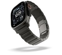 DECODED Titanium Apple Watch Band, Compatible with Apple Watch Ultra 1/2, 44mm 45mm 46mm 49mm Models, Magnetic Closure, DLC Coating, Adjustable, Lightweight, Stainless Steel, Black