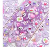 Decoden Charms 100PCS Kawaii Flatback Resin Charms For Crafts, Cabochon for DIY Projects, Slime Charm, Resin Art, Scrapbooking, Phone Case & Accessories (Purple)