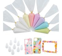 Decoden Cream Glue 9PCS Kit, Fake Whipped Cream, Fake Icing Frosting Whipped Clay with Piping Bags for Phone Cases, Crafts, and DIY Projects