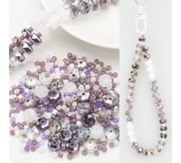 Decoendiy 108Pcs Assorted Flat Glass Round Beads Set - Mixed Size Loose Spacer Seed & Wheel Beads for DIY Bracelet Necklace Jewelry Making (#8)