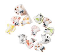 Decoendiy 10PCS Handmade Lucky Cat Ceramic Beads - Animal Theme Porcelain Spacer Beads for DIY Jewelry Making, Charm Bracelets & Cultural Craft Supplies
