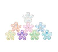 Decoendiy 10Pcs Rhinestone Focal Beads for Pens,Five-Petal Flower Rhinestone Beads,Flower Shaped Spacer,Crystal Straight Hole Beads,Fancy Sparkle Alloy Bead,for Jewelry Keychain DIY Making (#2)