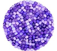 Decoendiy 1200Pcs Multi-Color Plastic Pony Beads for Bracelet Making, DIY Jewelry, Hair Braiding, Kandi Crafts, Keychains & Decorations (Purple)