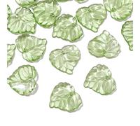 Decoendiy 200Pcs Tiny Acrylic Leaf Beads,Cute Green Maple Leaf Charms,Transparent Tree Plant Pendants for Jewelry Making, Spring DIY Crafts,Earrings, Keychains & Wind Chimes (#6)