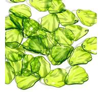 Decoendiy 200Pcs Tiny Acrylic Leaf Beads,Cute Green Maple Leaf Charms,Transparent Tree Plant Pendants for Jewelry Making, Spring DIY Crafts,Earrings, Keychains & Wind Chimes (#17)