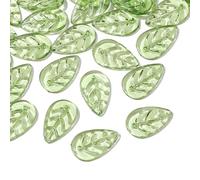 Decoendiy 200Pcs Tiny Acrylic Leaf Beads,Cute Green Maple Leaf Charms,Transparent Tree Plant Pendants for Jewelry Making, Spring DIY Crafts,Earrings, Keychains & Wind Chimes (#8)