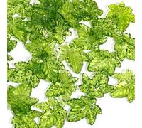 Decoendiy 200Pcs Tiny Acrylic Leaf Beads,Cute Green Maple Leaf Charms,Transparent Tree Plant Pendants for Jewelry Making, Spring DIY Crafts,Earrings, Keychains & Wind Chimes (#16)