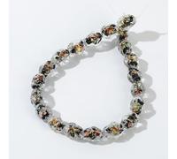 Decoendiy 20Pcs Luminous Lampwork Glass Beads - Handmade Glow in The Dark Round Loose Beads with Colored Foil, European Firefly Style for Jewelry Making Bracelet Necklace Crafts (#4)