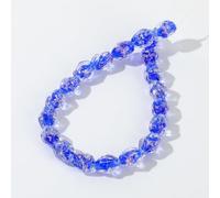 Decoendiy 20Pcs Luminous Lampwork Glass Beads - Handmade Glow in The Dark Round Loose Beads with Colored Foil, European Firefly Style for Jewelry Making Bracelet Necklace Crafts (#2)