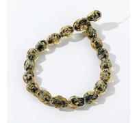 Decoendiy 20Pcs Luminous Lampwork Glass Beads - Handmade Glow in The Dark Round Loose Beads with Colored Foil, European Firefly Style for Jewelry Making Bracelet Necklace Crafts (#1)