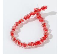 Decoendiy 20Pcs Luminous Lampwork Glass Beads - Handmade Glow in The Dark Round Loose Beads with Colored Foil, European Firefly Style for Jewelry Making Bracelet Necklace Crafts (#5)