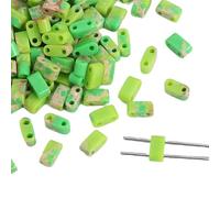 Decoendiy 20Pcs Vintage Tila Beads 5 * 2mm,Tiny Glass Beads,Rectangle Tila Beads,2-Hole Glass Seed Beads,Flat Back Beads,29 Colors Square Beads,Loose Spacer Beads for Jewelry Bracelet Making (22)