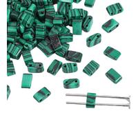 Decoendiy 20Pcs Vintage Tila Beads 5 * 2mm,Tiny Glass Beads,Rectangle Tila Beads,2-Hole Glass Seed Beads,Flat Back Beads,29 Colors Square Beads,Loose Spacer Beads for Jewelry Bracelet Making (25)