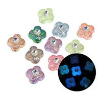 Decoendiy 25Pcs Glow in The Dark Acrylic Beads,Acrylic Luminous Large Beads,Four-Leaf Clover Shaped Acrylic Beads,Shiny Heart Rhinestone Beads,for Jewelry Making Beadable Pens DIY Supplies