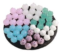 Decoendiy 25Pcs Lily of The Valley Glass Beads, 3D Lampwork Flower Beads with Transparent Glaze for DIY Jewelry Making, Crystal Floral Spacer Bead Bell Flower Charms for Necklace Bracelet Craft