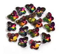 Decoendiy 40Pcs Butterfly Crystal Charms, Assorted Colorful Glass Rhinestone Faceted Gemstone Pendant for DIY Jewelry Making, Necklace, Bracelet & Craft Accessories (Dark green)