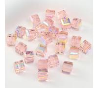 Decoendiy 50pcs 8mm Square Sugar Cube Crystal Beads, Faceted Cube Crystal Glass Loose Spacer Beads for Jewelry Making DIY Bracelet Earring Necklace Craft (#2)