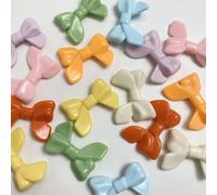 Decoendiy 50Pcs Large Acrylic Shaped Beads,Sparkling Bow Beads, Colorful Rainbow Beads,Shiny Plated Beads,Loose Bow Spacer Beads,for Jewelry Making DIY Bracelets Necklaces Crafts Supplies