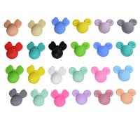 Decoendiy 50Pcs Multicolor Silicone Mouse Head Beads, DIY Craft Supplies