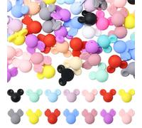 Decoendiy 50Pcs Multicolor Silicone Mouse Head Beads, DIY Craft Supplies
