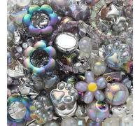 Decoendiy 60g Assorted Acrylic Beads - Pink Large Kawaii Aesthetic Beads, Multi-Shapes Flower Bear Cute Beads for Bracelet Making, Keychain, Phone Charms, Jewelry Making, DIY Crafts, Necklace (#5)