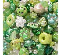 Decoendiy 60g Assorted Acrylic Beads - Pink Large Kawaii Aesthetic Beads, Multi-Shapes Flower Bear Cute Beads for Bracelet Making, Keychain, Phone Charms, Jewelry Making, DIY Crafts, Necklace (#4)