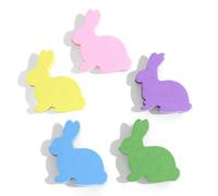 Decoendiy 80Pcs Easter Bunny Wooden Beads for Farmhouse Decoration,Bunny Shaped Wooden Beads,Flat Rabbit Wood Beads,Colorful Wood Painted Animal Beads,Natural Crafts Wood Beads,for Easter DIY Supplies