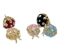 Decoendiy 8Pcs 3D Alloy Butterfly Focal Beads,Glitter Sugar Sparkle Chunky Diamond Round Shape Bling Crystal Loose Spacer Beads for Beadable Pens, Jewelry Making, Necklaces & Bracelets