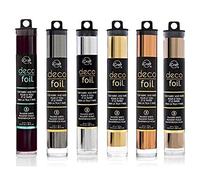 DecoFoil - Transfer Sheets - Black, Pewter, Silver, Gold, Rose Gold, and Copper - Bundle of 6 "Metal Colors
