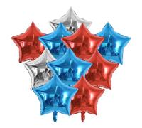 DecoGlee 24Pcs 18 Inch Red Blue Silver Star Balloons 4th of July Patriotic Star Shape Foil Balloon for Patriotic Party Supplies Independence Day Labor Day Birthday Party Decoration