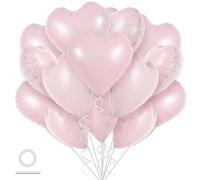 DecoGlee 30Pcs 18 Inch Baby Pink Heart Balloons Pastel Pink Heart Shape Foil Mylar Balloons Decoration for Birthday Valentine's Day Wedding Bridal Shower Anniversary Engagement Party Supplies
