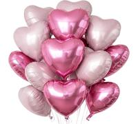 DecoGlee 30Pcs 18 Inch Balloons Pink Light Pink Heart Shape Foil Mylar Banners Decoration for Birthday Valentine's Day Wedding Bridal Shower Anniversary Engagement Party Supplies