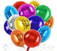 DecoGlee 30Pcs 18 Inch Large Colorful Round Shape Foil Balloons Big Colorful Circle Helium Mylar Ballons for Birthday Wedding Baby Shower Anniversary Engagement Party Decorations Supplies