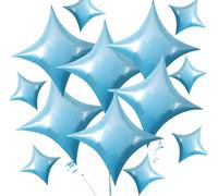 DecoGlee 30Pcs 26In&10In Star Balloons Large Blue Four Pointed Shape Foil Mini Star Mylar Balloons for Birthday Wedding Baby Shower Anniversary Engagement Party Decorations Supplies