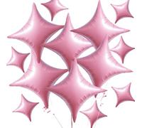 DecoGlee 30Pcs 26In&10In Star Balloons Large Pink Four Pointed Shape Foil Mini Star Mylar Balloons for Birthday Wedding Baby Shower Anniversary Engagement Party Decorations Supplies